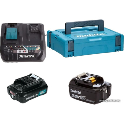             Аккумулятор с зарядным устройством Makita BL1021B + BL1850B + DC10SB (12В/2 Ah + 18В/5 Ah + 12В)        
