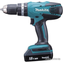             Ударная дрель-шуруповерт Makita HP457DWE (с 2-мя АКБ, кейс)        